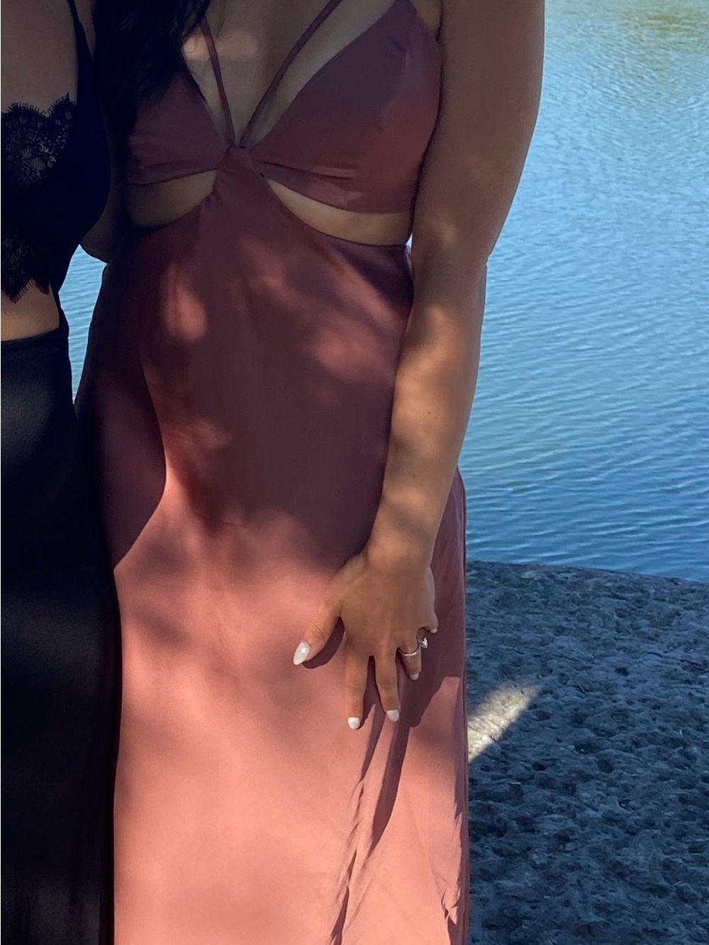 Cutout Maxi Dress in Dusty Rose — Women’s Evening Slip